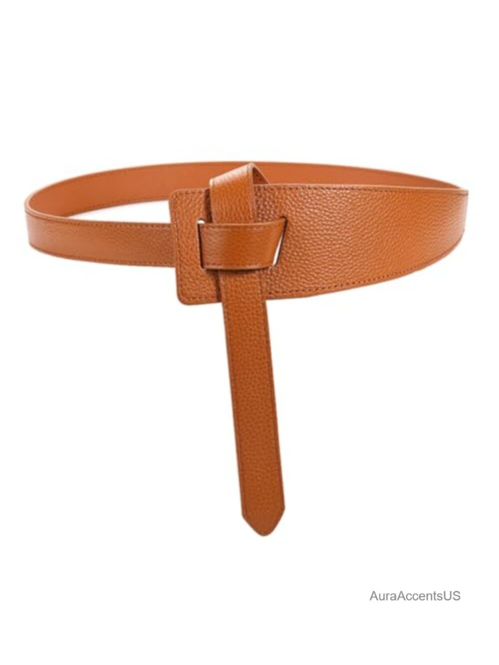 Wide Genuine Leather Cinch Belt for Long Outfits, Tummy Control, Vintage